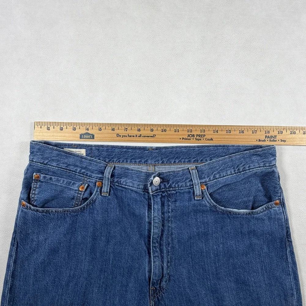 Levis Premium LOT 568 LOOSE STRAIGHT Big E Jeans Cotton Linen Denim Mens 36x32